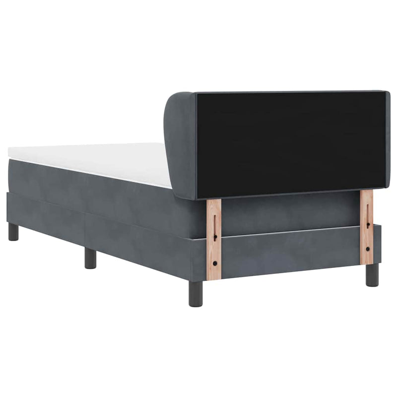 vidaXL Box Spring Ágy Matraccal Sötétszürke 80x200 cm Bársonyos