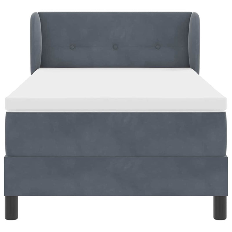 vidaXL Box Spring Ágy Matraccal Sötétszürke 80x200 cm Bársonyos
