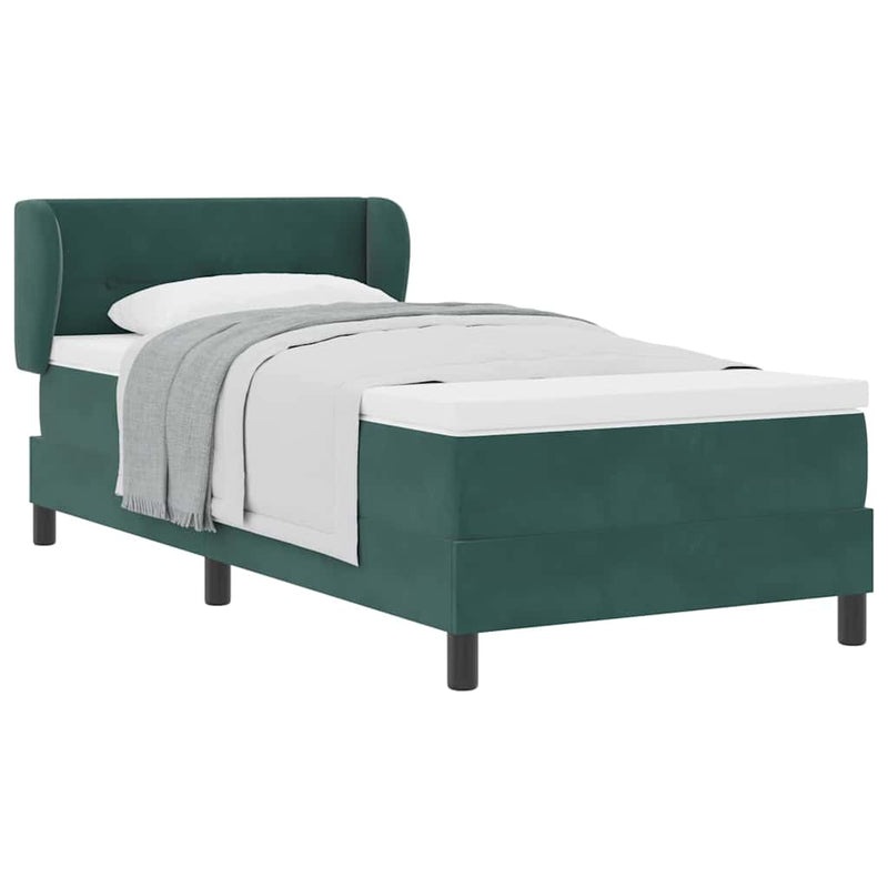 vidaXL Box Spring Ágy Matraccal Sötétszürke 80x200 cm Bársonyos