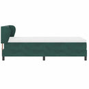 vidaXL Boxrugós ágy fejtámlával Sötétzöld 100 x 200 cm Bársony