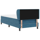vidaXL Boxrugós ágy fejtámlával Sötétkék 100 x 200 cm Bársony