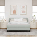 vidaXL Boxrugós ágy fejtámlával Világosszürke 140 x 190 cm Bársony