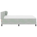 vidaXL Boxrugós ágy fejtámlával Világosszürke 140 x 190 cm Bársony