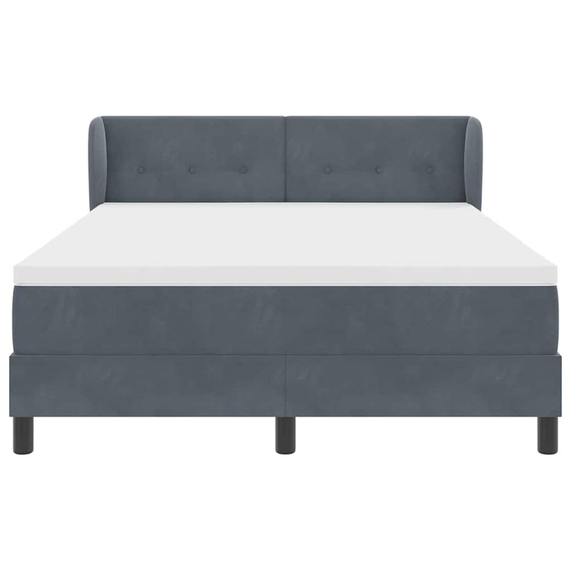 vidaXL Box Spring Ágy Matraccal Sötétszürke 80x200 cm Bársonyos