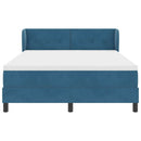 vidaXL Boxrugós ágy fejtámlával Sötétkék 160 x 200 cm Bársony