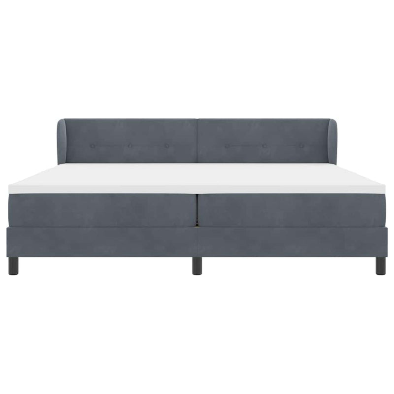 vidaXL Box Spring Ágy Matraccal Sötétszürke 80x200 cm Bársonyos