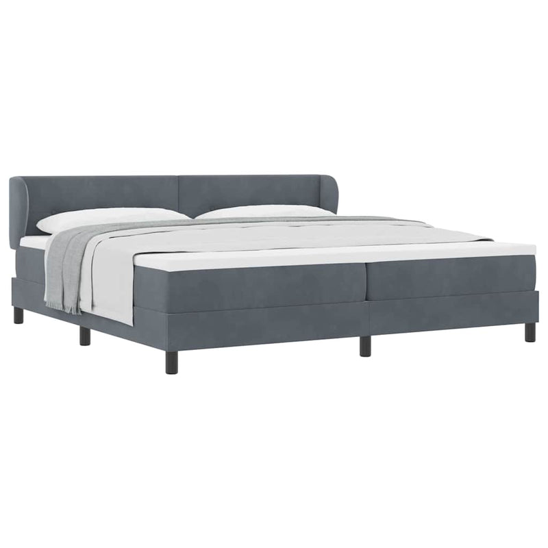 vidaXL Box Spring Ágy Matraccal Sötétszürke 80x200 cm Bársonyos