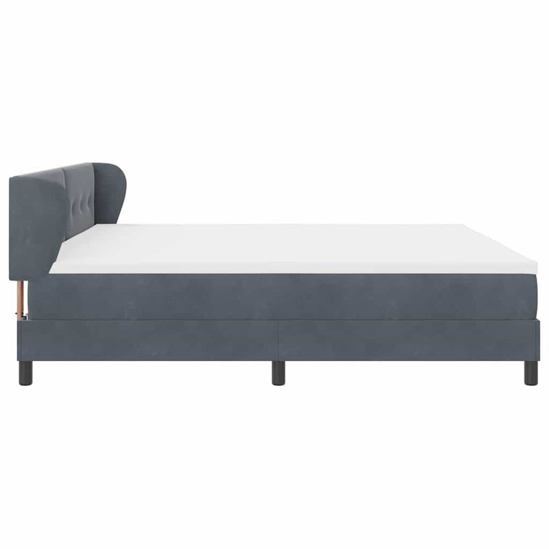 vidaXL Box Spring Ágy Matraccal Sötétszürke 80x200 cm Bársonyos