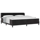 vidaXL Boxrugós ágy fejtámlával Fekete 200 x 200 cm Bársony