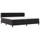 vidaXL Boxrugós ágy fejtámlával Fekete 200 x 200 cm Bársony