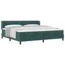 vidaXL Boxrugós ágy fejtámlával Sötétzöld 200 x 200 cm Bársony
