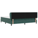 vidaXL Boxrugós ágy fejtámlával Sötétzöld 200 x 200 cm Bársony