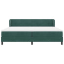 vidaXL Boxrugós ágy fejtámlával Sötétzöld 200 x 200 cm Bársony