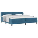 vidaXL Boxrugós ágy fejtámlával Sötétkék 200 x 200 cm Bársony