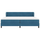 vidaXL Boxrugós ágy fejtámlával Sötétkék 200 x 200 cm Bársony