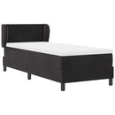 vidaXL Boxrugós ágy fejtámlával Fekete 80 x 200 cm Bársony