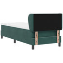 vidaXL Boxrugós ágy fejtámlával Sötétzöld 80 x 200 cm Bársony