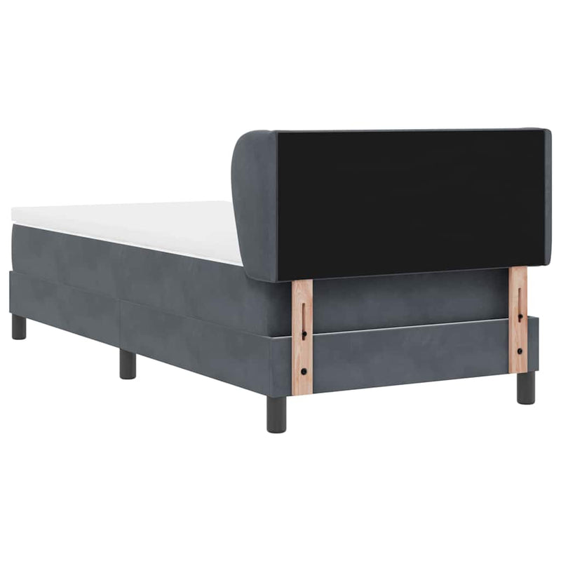 vidaXL Box Spring Ágy Matraccal Sötétszürke 80x200 cm Bársonyos