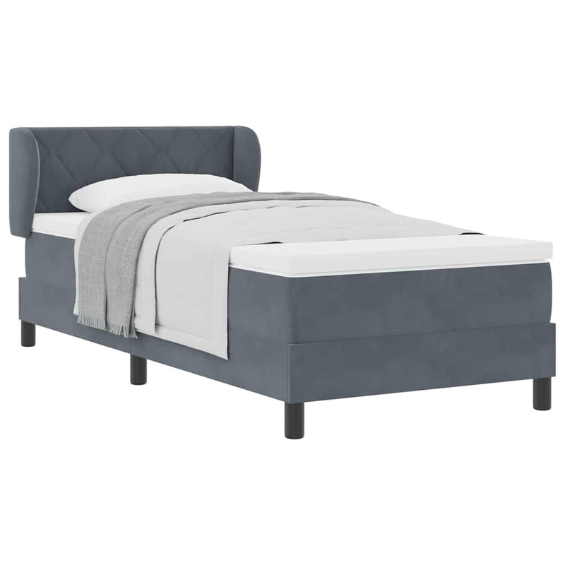 vidaXL Box Spring Ágy Matraccal Sötétszürke 80x200 cm Bársonyos