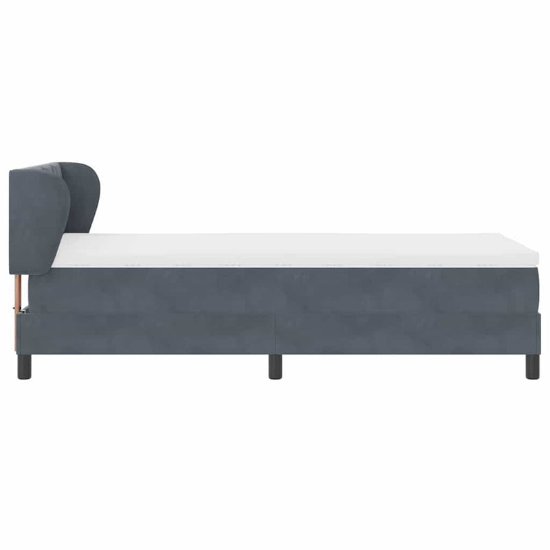 vidaXL Box Spring Ágy Matraccal Sötétszürke 80x200 cm Bársonyos