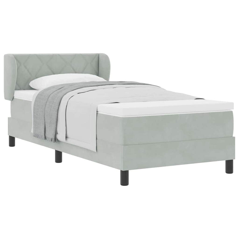 vidaXL Box Spring Ágy Matraccal Sötétszürke 80x200 cm Bársonyos
