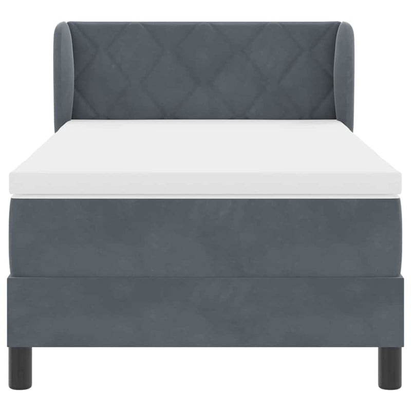 vidaXL Box Spring Ágy Matraccal Sötétszürke 80x200 cm Bársonyos
