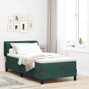 vidaXL Boxrugós ágy fejtámlával Sötétzöld 100 x 200 cm Bársony