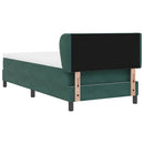 vidaXL Boxrugós ágy fejtámlával Sötétzöld 100 x 200 cm Bársony