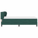 vidaXL Boxrugós ágy fejtámlával Sötétzöld 100 x 200 cm Bársony