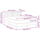 vidaXL Boxrugós ágy fejtámlával Sötétszürke 140 x 190 cm Bársony