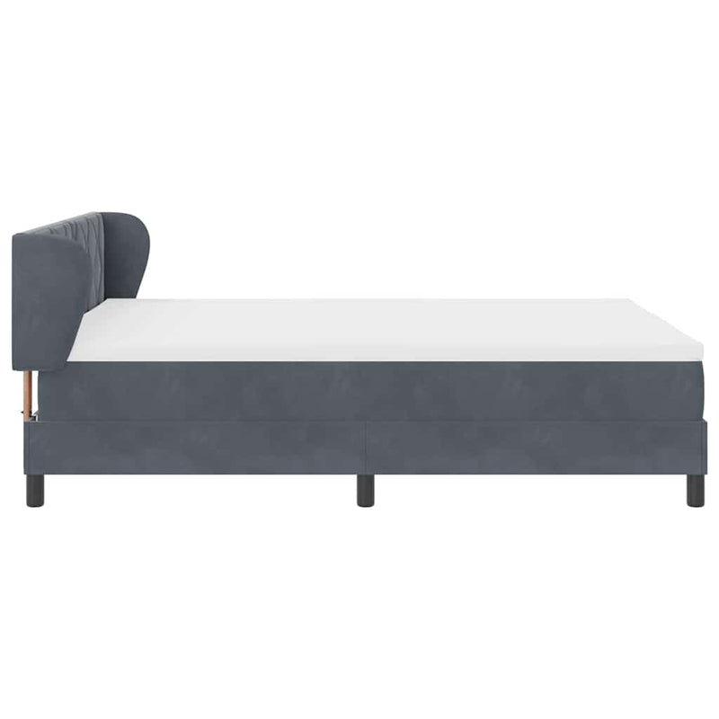 vidaXL Box Spring Ágy Matraccal Sötétszürke 80x200 cm Bársonyos