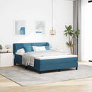 vidaXL Boxrugós ágy fejtámlával Sötétkék 140 x 200 cm Bársony