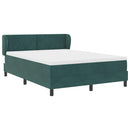 vidaXL Boxrugós ágy fejtámlával Sötétzöld 160 x 200 cm Bársony