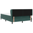 vidaXL Boxrugós ágy fejtámlával Sötétzöld 160 x 200 cm Bársony