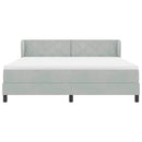 vidaXL Boxrugós ágy fejtámlával Világosszürke 180 x 200 cm Bársony