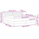vidaXL Boxrugós ágy fejtámlával Sötétszürke 180 x 200 cm Bársony