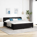 vidaXL Boxrugós ágy fejtámlával Fekete 180 x 200 cm Bársony