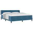 vidaXL Boxrugós ágy fejtámlával Sötétkék 180 x 200 cm Bársony