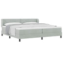 vidaXL Boxrugós ágy fejtámlával Világosszürke 200 x 200 cm Bársony