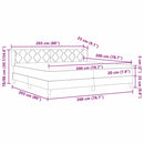 vidaXL Boxrugós ágy matracmal Világosszürke 200 x 200 cm Bársony