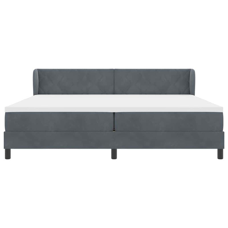 vidaXL Box Spring Ágy Matraccal Sötétszürke 80x200 cm Bársonyos