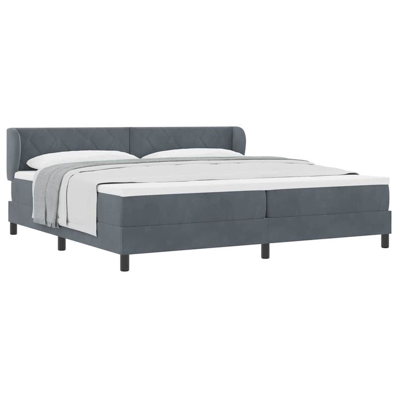 vidaXL Box Spring Ágy Matraccal Sötétszürke 80x200 cm Bársonyos