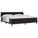 vidaXL Boxrugós ágy fejtámlával Fekete 200 x 200 cm Bársony