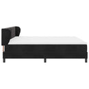 vidaXL Boxrugós ágy fejtámlával Fekete 200 x 200 cm Bársony