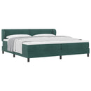 vidaXL Boxrugós ágy fejtámlával Sötétzöld 200 x 200 cm Bársony