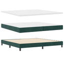 vidaXL Boxrugós ágy fejtámlával Sötétzöld 200 x 200 cm Bársony