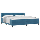 vidaXL Boxrugós ágy matracmal Sötétkék 200 x 200 cm Bársony