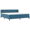 vidaXL Boxrugós ágy matracmal Sötétkék 200 x 200 cm Bársony