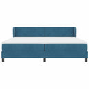 vidaXL Boxrugós ágy matracmal Sötétkék 200 x 200 cm Bársony