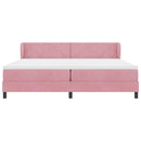 vidaXL Boxrugós ágy matracmal Rózsaszín 200 x 200 cm Bársony